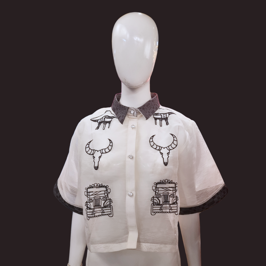 Abi Ifugao Crop Barong (Black)